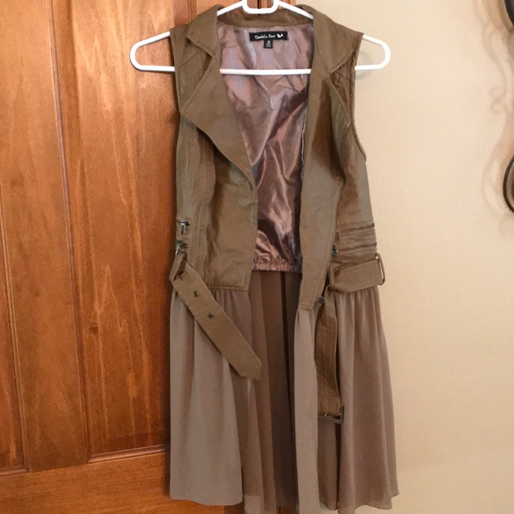 Motto leather style dress/tunic